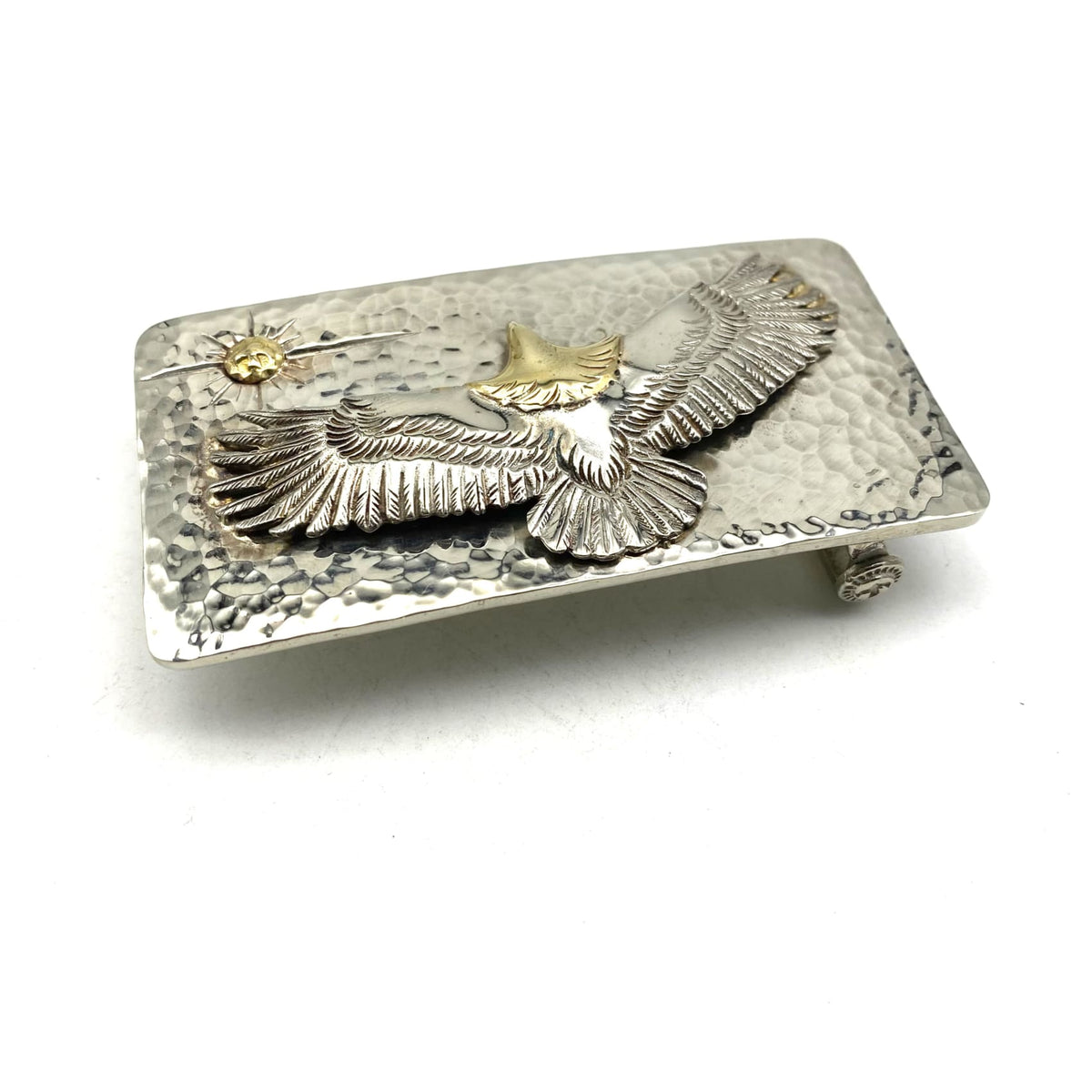 Handmade Hammered Eagles Buckle Solid Brass Belt Buckles