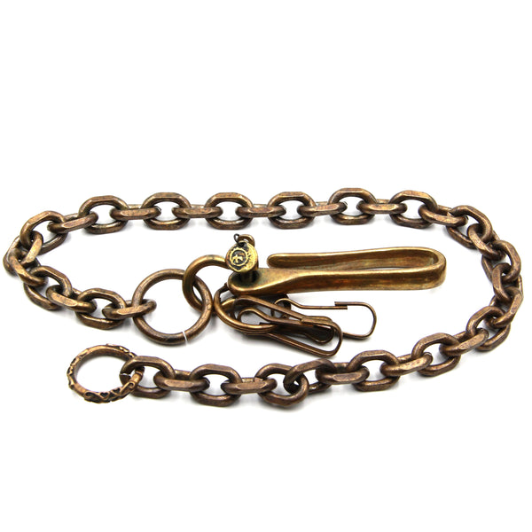 Bronze Wallet Chain Fish Hook Key Holder With Amekaji Ring Ending,Biker Wallet Chain,Men's Outfit Jewelry