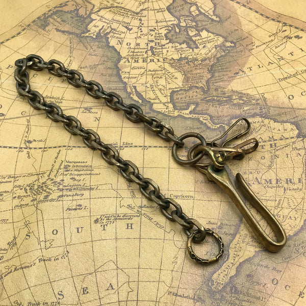 Bronze Wallet Chain Fish Hook Key Holder With Amekaji Ring Ending,Biker Wallet Chain,Men's Outfit Jewelry