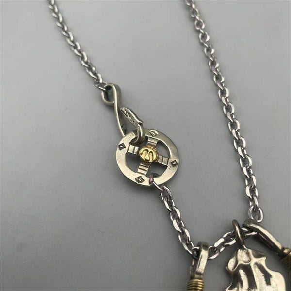 Goros Silver Feather Charm Necklace Japan Fashion Necklaces Gift for BF