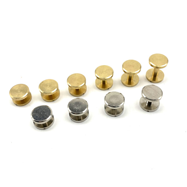 12mm Post Leather Fastener Screw Rivet Solid Brass Chicago Screw 12x (4-20mm) Leather Craft Screws