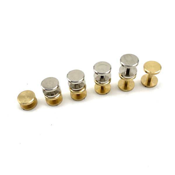 12mm Post Leather Fastener Screw Rivet Solid Brass Chicago Screw 12x (4-20mm) Leather Craft Screws