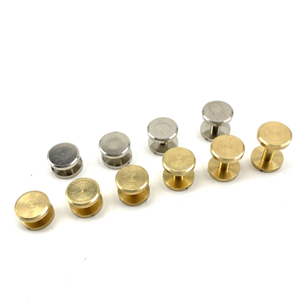 12mm Post Leather Fastener Screw Rivet Solid Brass Chicago Screw 12x (4-20mm) Leather Craft Screws