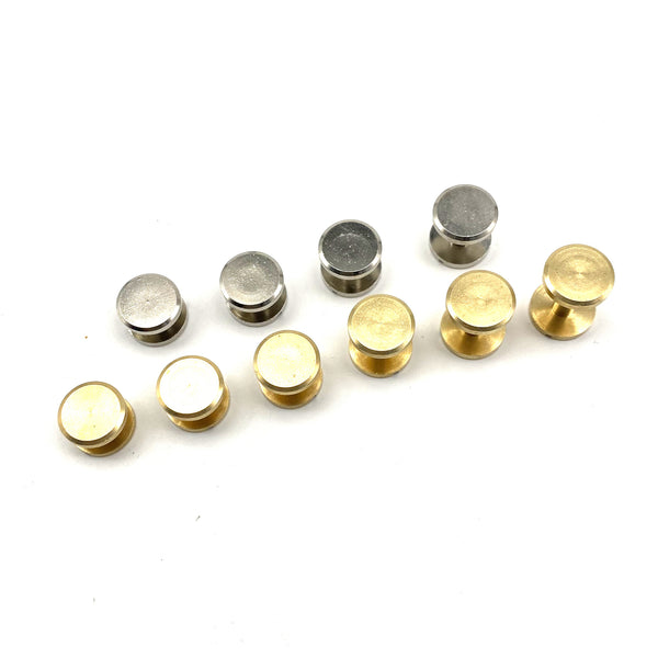 12mm Post Leather Fastener Screw Rivet Solid Brass Chicago Screw 12x (4-20mm) Leather Craft Screws