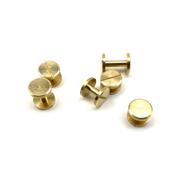 12mm Post Leather Fastener Screw Rivet Solid Brass Chicago Screw 12x (4-20mm) Leather Craft Screws