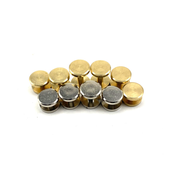 12mm Post Leather Fastener Screw Rivet Solid Brass Chicago Screw 12x (4-20mm) Leather Craft Screws