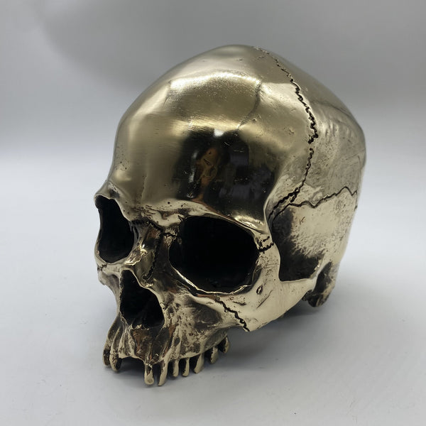 Handmade Brass Skull Heads Statue,Brass Skull Figurine,House&Office Decorative Ornament,Artistic Sculpture