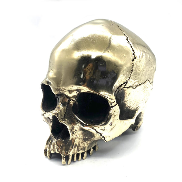 Handmade Brass Skull Heads Statue,Brass Skull Figurine,House&Office Decorative Ornament,Artistic Sculpture