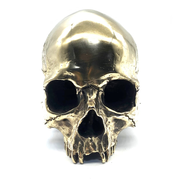 Handmade Brass Skull Heads Statue,Brass Skull Figurine,House&Office Decorative Ornament,Artistic Sculpture