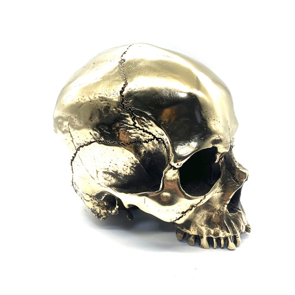 Handmade Brass Skull Heads Statue,Brass Skull Figurine,House&Office Decorative Ornament,Artistic Sculpture
