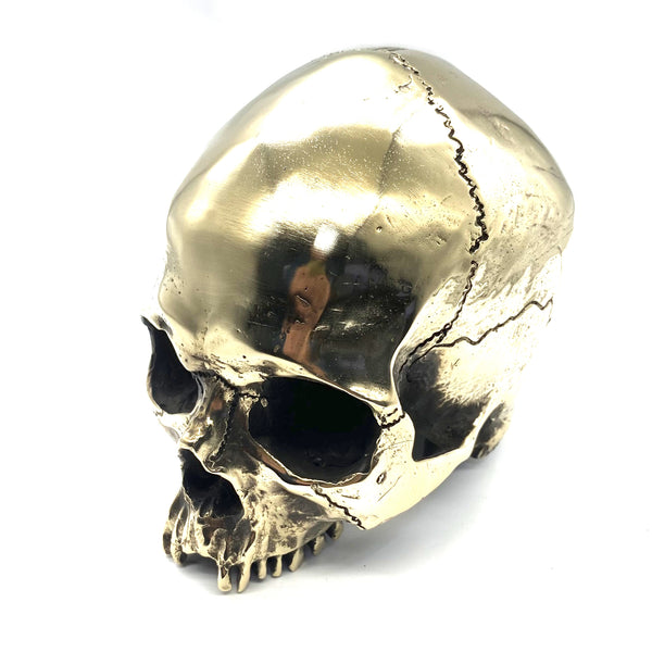 Handmade Brass Skull Heads Statue,Brass Skull Figurine,House&Office Decorative Ornament,Artistic Sculpture