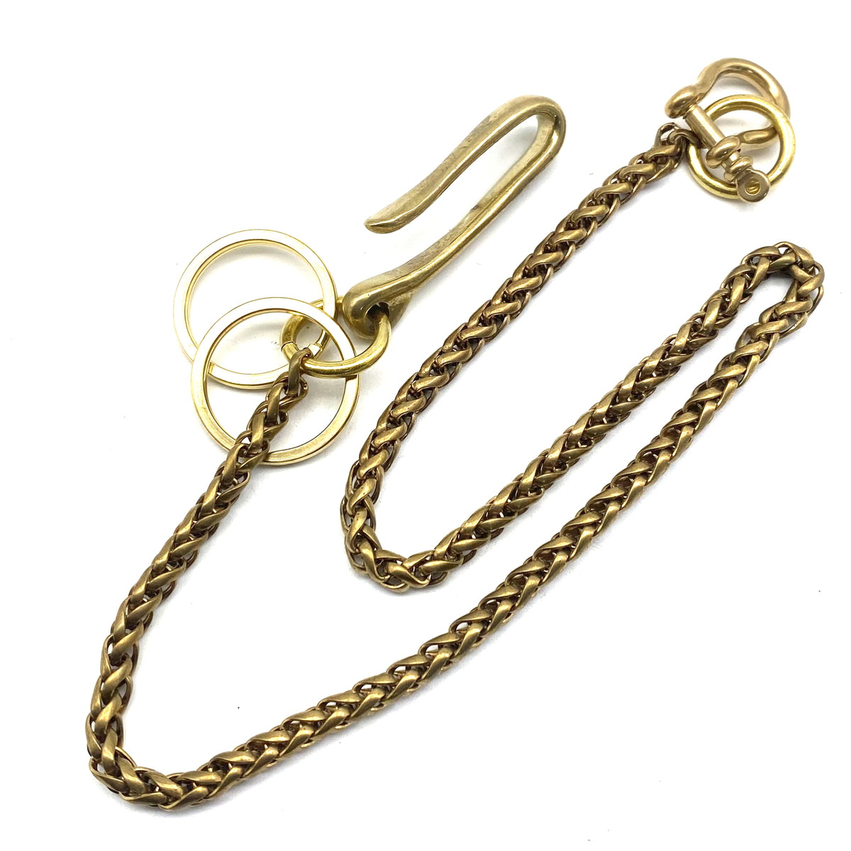 Brass Wheat Chain Purse Wallet Chain Men's Accessories Street Wear