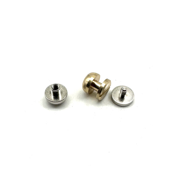 Leather Screw Button Post Silver Mushroom Studs Rivet 10mm
