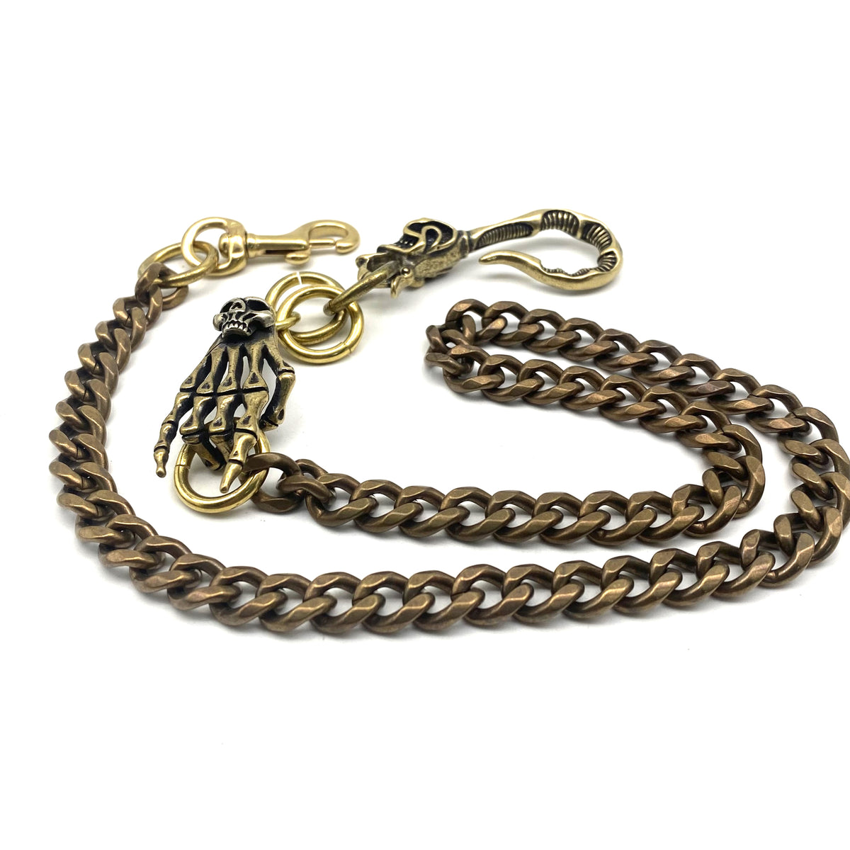 Handmade Skull Hook Brass Wallet Chain,Men's Belt Holder Keychain