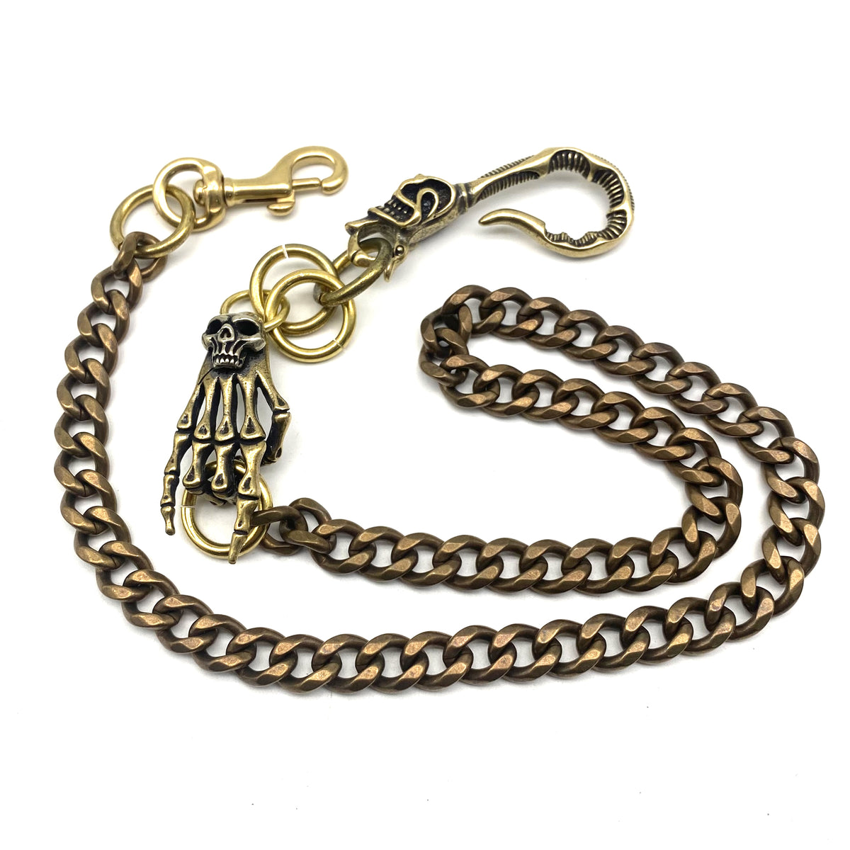 Handmade Skull Hook Brass Wallet Chain,Men's Belt Holder Keychain