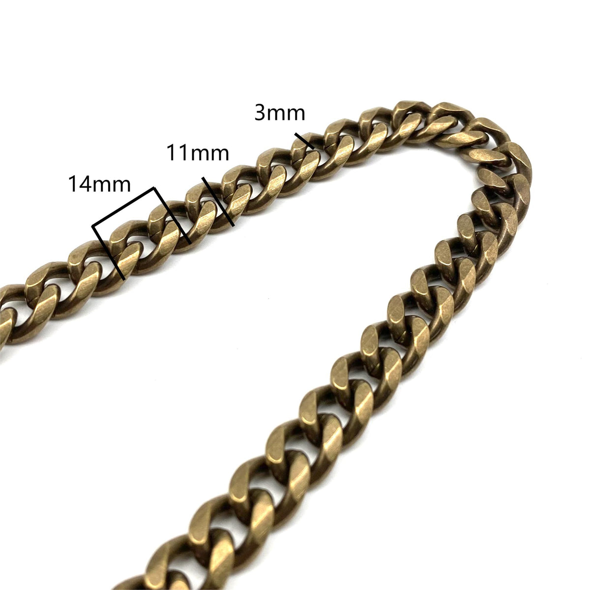 Brass Curb Chain Cuban Solid Brass Bag Chain Raw Material Supply