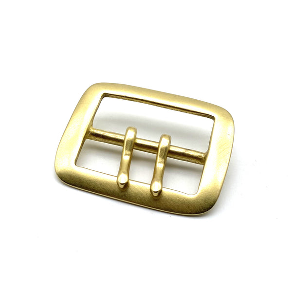 45mm Solid Brass Buckle Double Pin Centre Bar Buckle Leather Belt Fastener