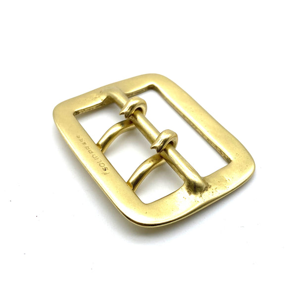 45mm Solid Brass Buckle Double Pin Centre Bar Buckle Leather Belt Fastener