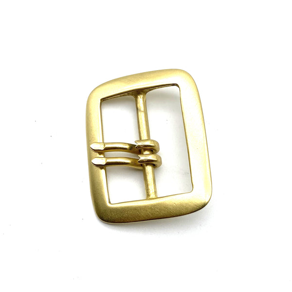 45mm Solid Brass Buckle Double Pin Centre Bar Buckle Leather Belt Fastener