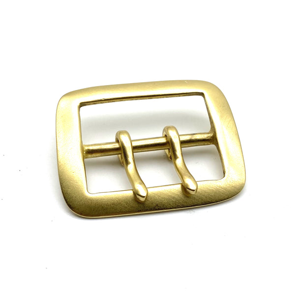 45mm Solid Brass Buckle Double Pin Centre Bar Buckle Leather Belt Fastener