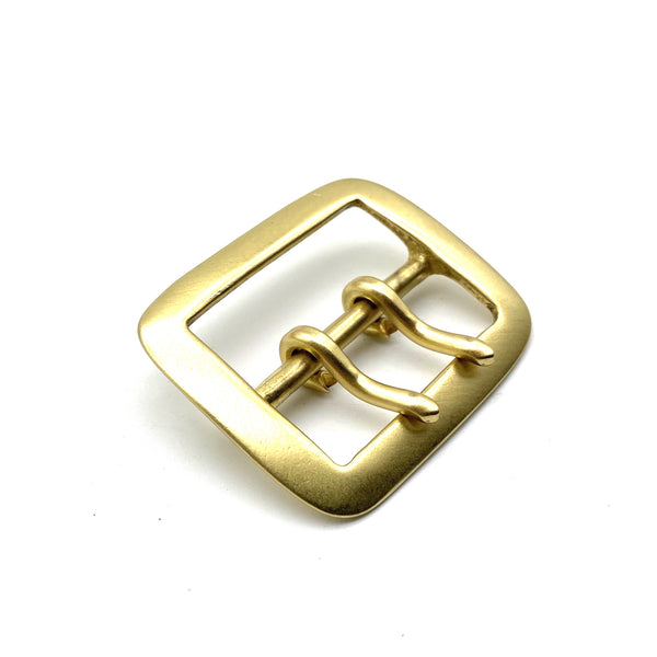 45mm Solid Brass Buckle Double Pin Centre Bar Buckle Leather Belt Fastener