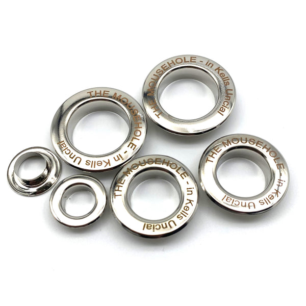 Customized Text Logo Brass Screw Grommet Eyelets Personalised Brand Eyelet Leather Craft Hardware 8-40mm
