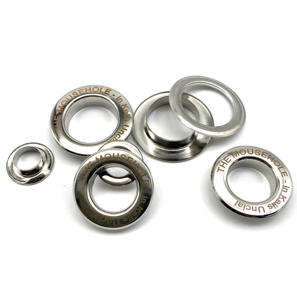 Customized Text Logo Brass Screw Grommet Eyelets Personalised Brand Eyelet Leather Craft Hardware 8-40mm