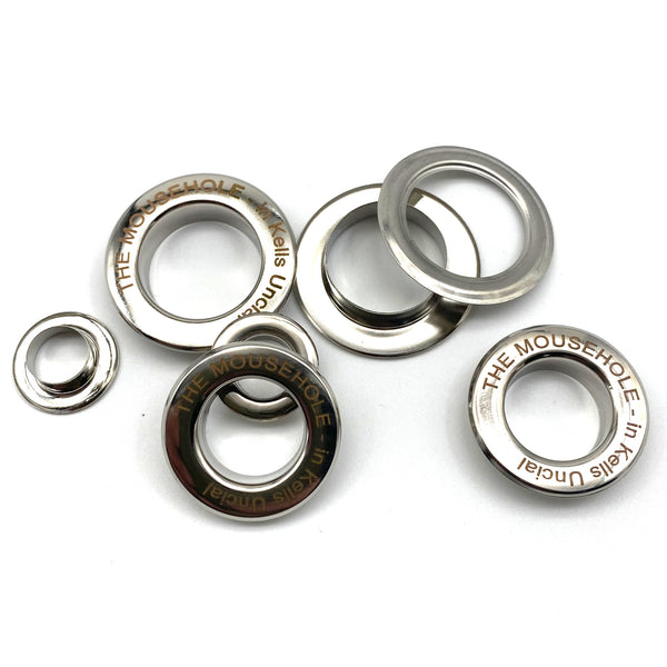 Customized Text Logo Brass Screw Grommet Eyelets Personalised Brand Eyelet Leather Craft Hardware 8-40mm