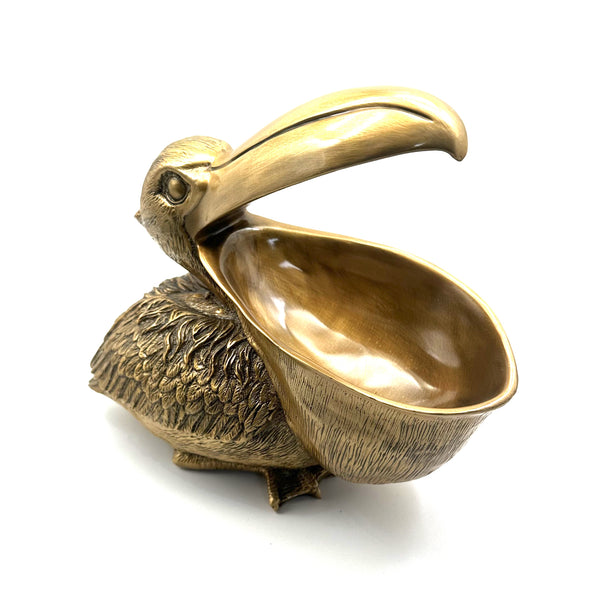 Figurine Pelican Bird Staute,Unique Brass Ashtray ,Brass Pelican Container Statue,Pelican Box Figurine House Decor Ornament