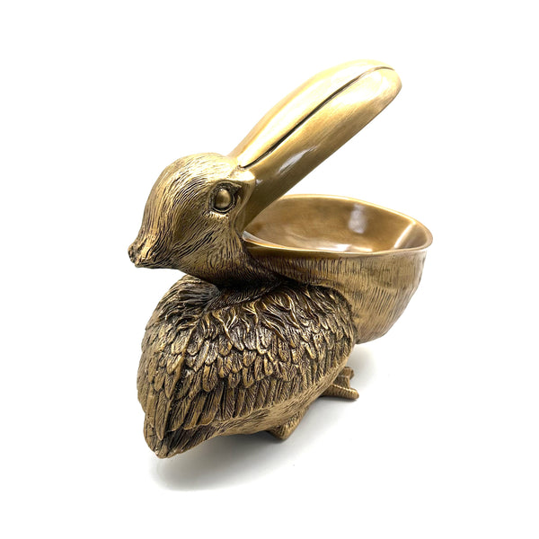 Figurine Pelican Bird Staute,Unique Brass Ashtray ,Brass Pelican Container Statue,Pelican Box Figurine House Decor Ornament