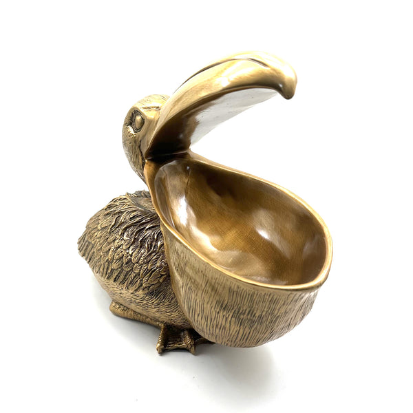 Figurine Pelican Bird Staute,Unique Brass Ashtray ,Brass Pelican Container Statue,Pelican Box Figurine House Decor Ornament