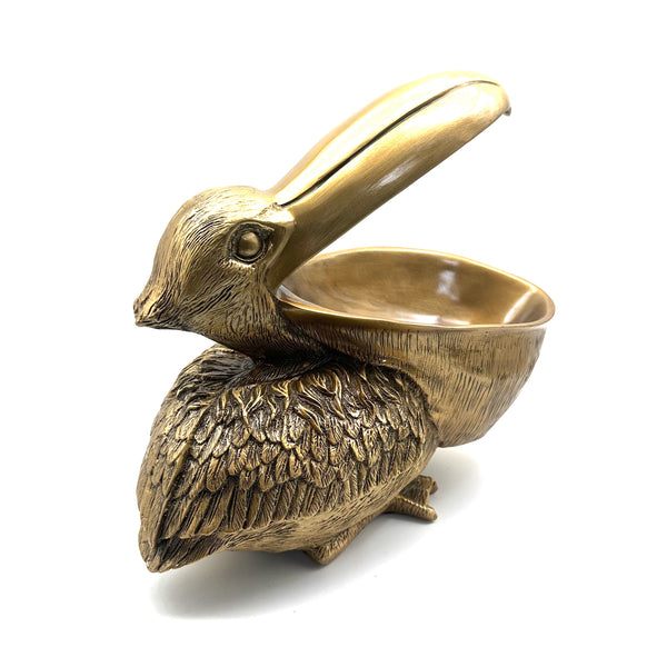 Figurine Pelican Bird Staute,Unique Brass Ashtray ,Brass Pelican Container Statue,Pelican Box Figurine House Decor Ornament