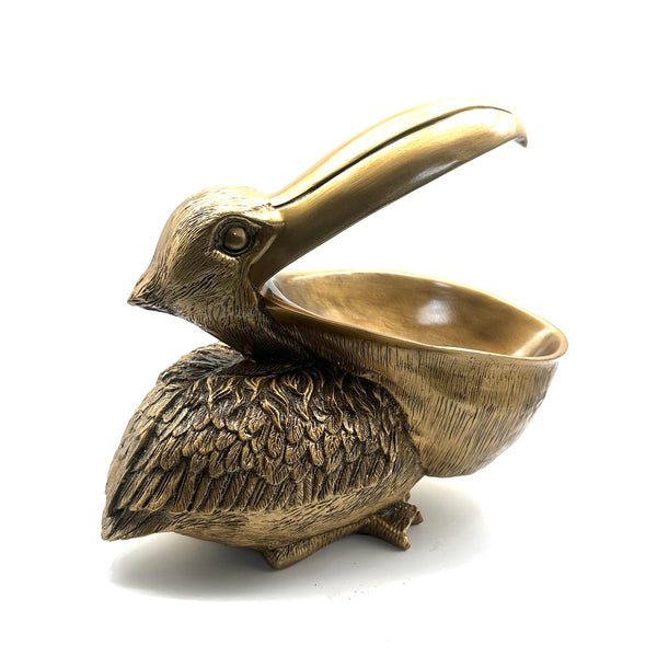 Figurine Pelican Bird Staute,Unique Brass Ashtray ,Brass Pelican Container Statue,Pelican Box Figurine House Decor Ornament