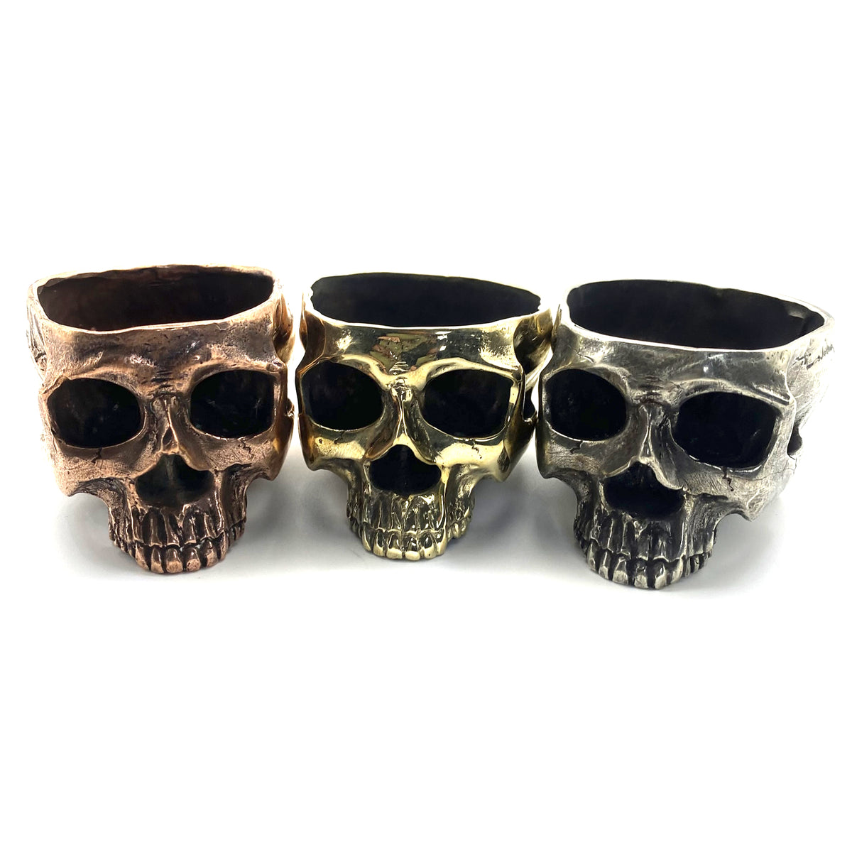 Brass Skull Head Container,Skull Cigar Tray,Skull Ashtray – Metal
