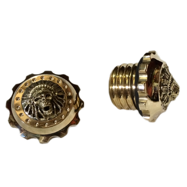 Solid Brass Gas Cap Fuel Tank Cap Indian Skull Design For Harley Davidson Motorcycle