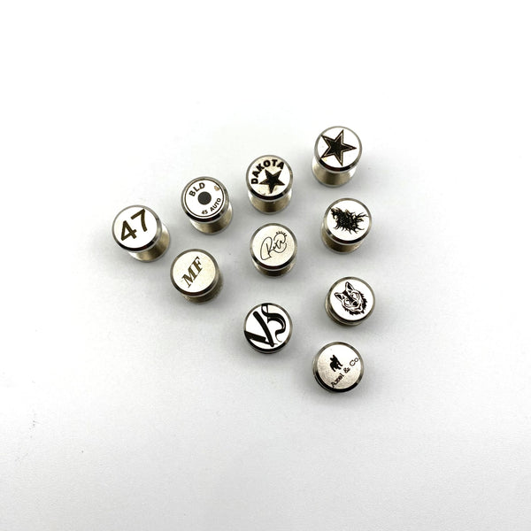 Custom Logo&Text Leather Screw Rivets Silver Chicago Rivets