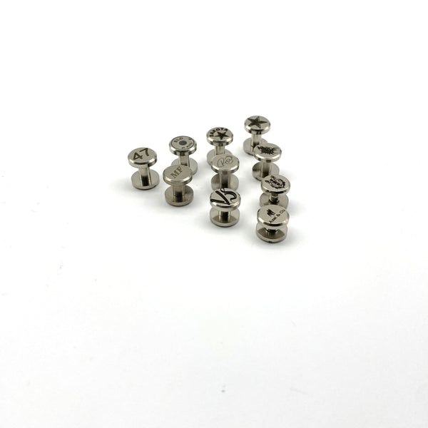 Custom Logo&Text Leather Screw Rivets Silver Chicago Rivets