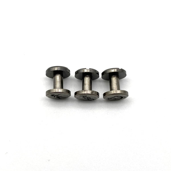 Personalized Gun Black Leather Screw Rivets Custom Logo&Text Leather Craft Chicago Screw