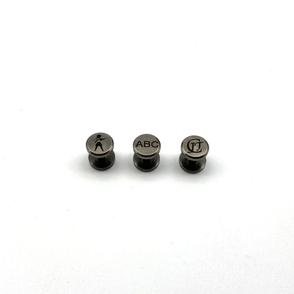 Personalized Gun Black Leather Screw Rivets Custom Logo&Text Leather Craft Chicago Screw
