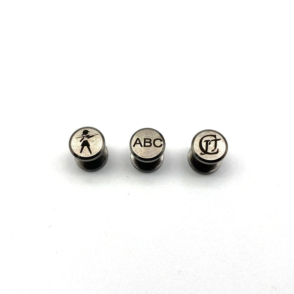 Personalized Gun Black Leather Screw Rivets Custom Logo&Text Leather Craft Chicago Screw