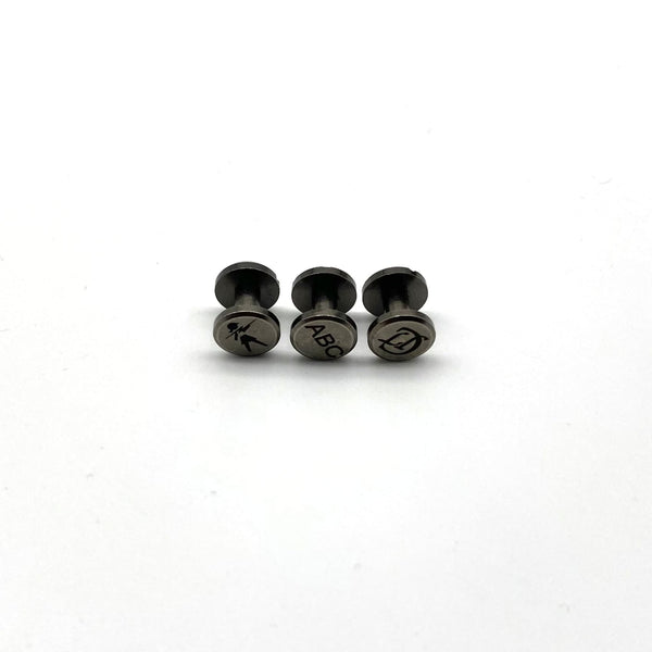 Personalized Gun Black Leather Screw Rivets Custom Logo&Text Leather Craft Chicago Screw