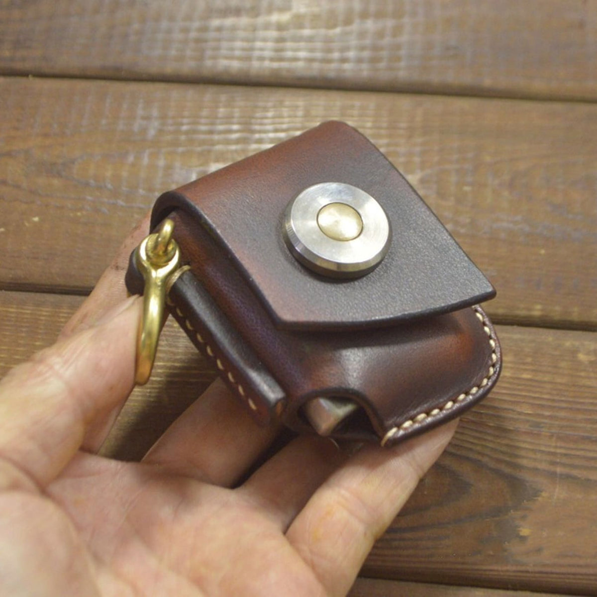 Handmade Zippo Lighter Case Leather Case Lighter Cover Belt Loop