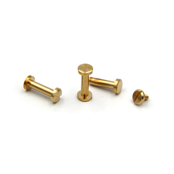 Brass Book Binding Rivets Leather Screws 15/20mm Long - 8*4*15mm / Gold / 1pcs - Screw Rivets