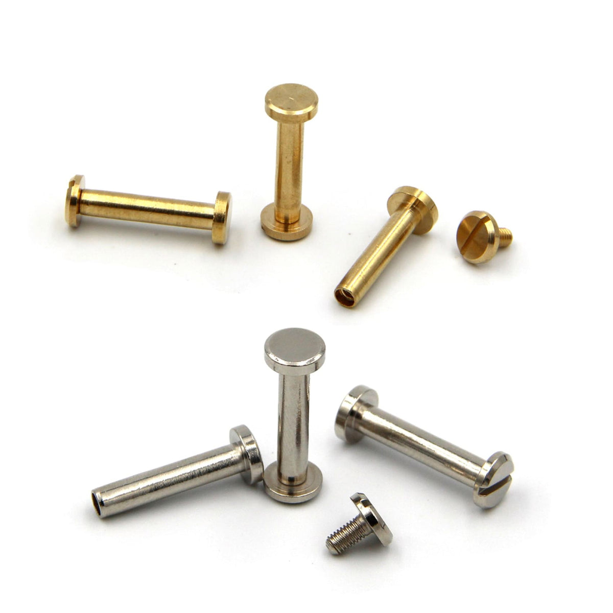 Brass Studs 9x7mm Gun Metal Tone , Screw Rivets, Chicago Screw