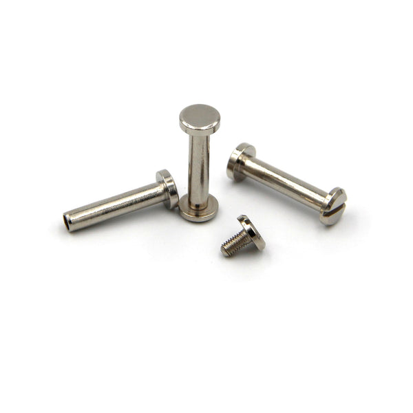Brass Book Binding Rivets Leather Screws 15/20mm Long - 8*4*20mm / Silver / 1pcs - Screw Rivets