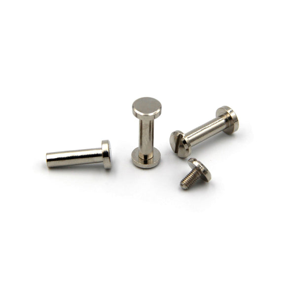 Brass Book Binding Rivets Leather Screws 15/20mm Long - 8*4*15mm / Silver / 1pcs - Screw Rivets