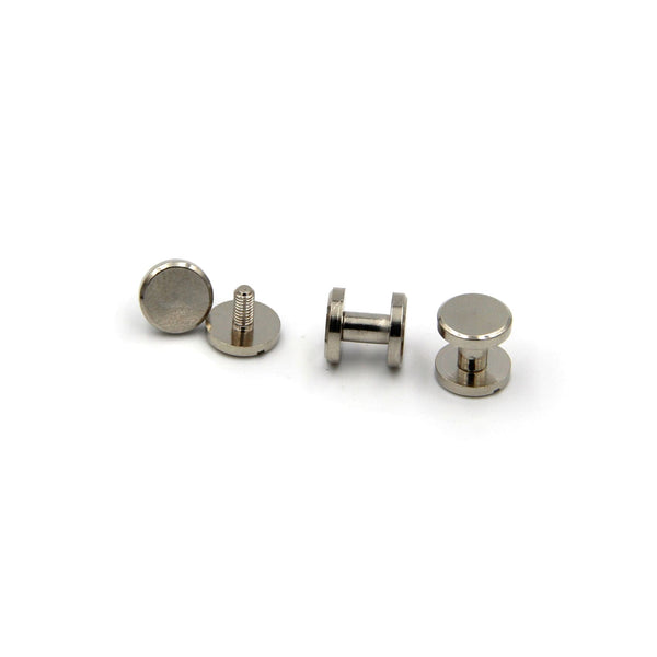 Brass Chicago Screw 10x4x6mm Leather Craft Rivets - Silver / 1pcs - Screw Rivets