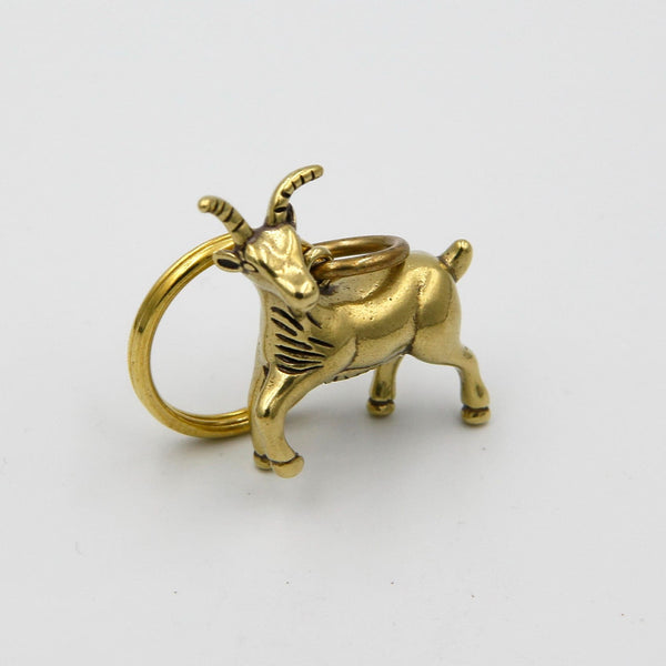 Brass Goat Keyring,Children's Gifts,Goats Keychain Charm Pendant