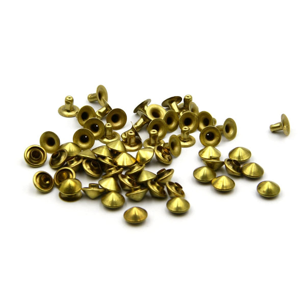 Brass Mushroom Stud&Rivets Snap Buttons for DIY Leather Crafts Repairs Decorations - Metal Field