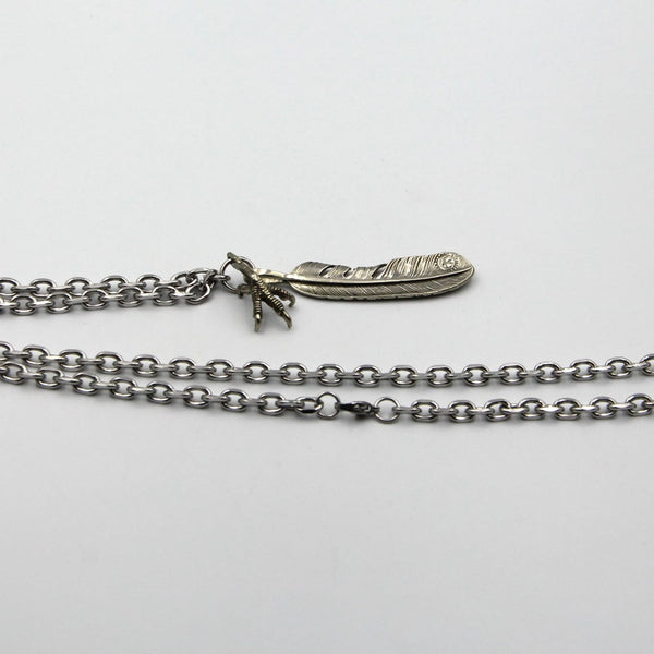Chain Feather Pendant Men Design Stainless steel Necklace - Metal Field
